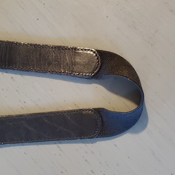 Fossil Black Leather Belt With stretch Large metal Black Beaded Sparkle Buckle M main image 10
